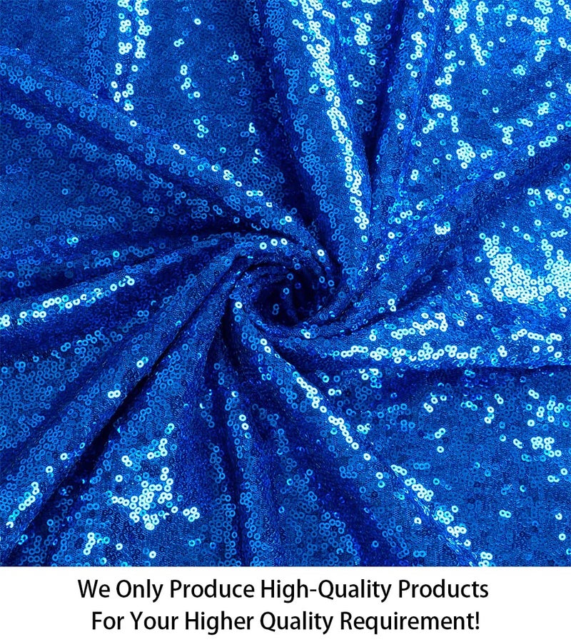 ShiDianYi 3 Feet 1 Yards Royal Blue Sequin Fabric, by The Yard, Blue Sequin Fabric, Tablecloth, Linen, Sequin Tablecloth, Table Runner (Royal Blue) - Image 1